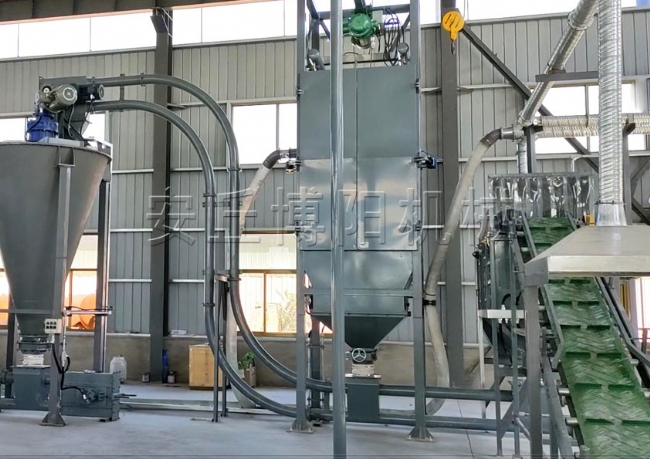 噸袋自動拆包機+管鏈式輸送機+自動包裝機生產線