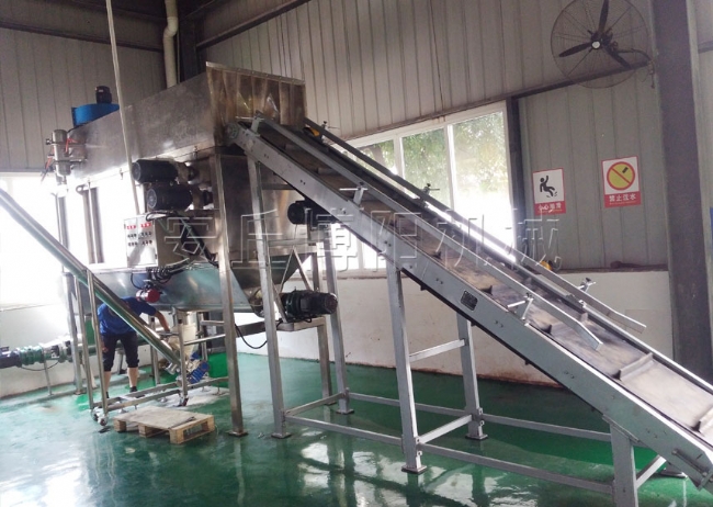 自動拆包機+螺旋輸送機